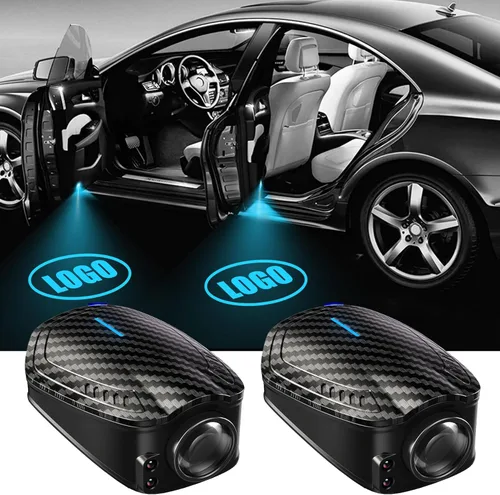 Vista 8 de SPOBODY Paquete de 2 luces de puerta de automóvil personalizadas con proyector LED recargable, lámpara de bienvenida con sombra fantasma HD