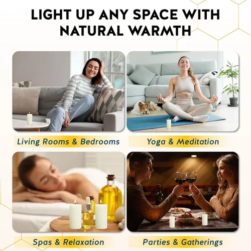 Vista 6 de Alternative Imagination Velas de pilar de diamantes de cera de abeja, paquete de 3 velas sin perfume de 2 x 4 pulgadas, vertidas a mano, color Blanco