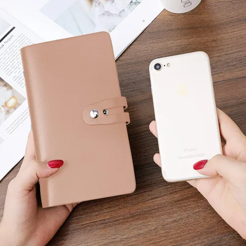 Vista 9 de Soporte para tarjetas de crédito RFID, organizador de tarjetas de visita de cuero con 96 ranuras para tarjetas, protector de funda para tarjetas