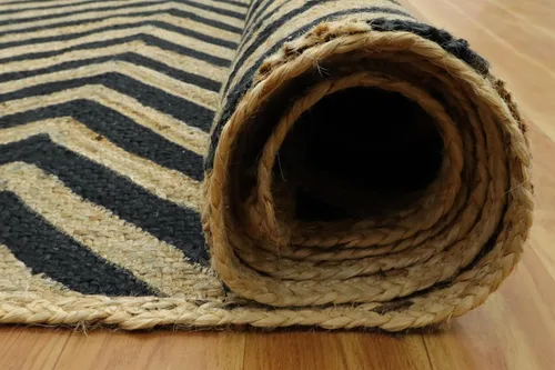 Vista 80 de Natural Jute Collection - Alfombra rectangular de 2 x 3 pies, alfombra de yute trenzada a cuadros multicolor de 0.27 pulgadas de grosor, ideal