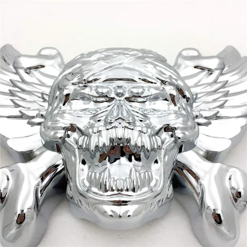 Vista 9 de MT246-010 - Cubierta de cuerno de hueso con calavera cromada compatible con Harley 1992-2005 2006 2007 2008 2009 2010 2011 2012 2013 2014 2015