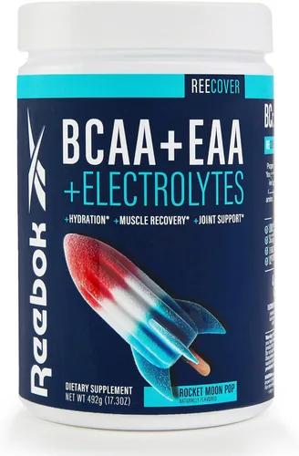 Reebok REEcover - Aminoácidos + electrolitos | 0.28 oz de EAA, 0.18 oz de BCAA, matriz de hidratación | Recuperación muscular, fuerza | Soporte