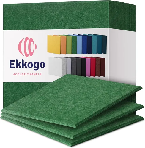 Vista 113 de Paquete de 12 paneles acústicos con aislamiento de sonido para paredes 12 x 12 x 0.4 pulgadas Paneles decorativos para amortiguación de sonido