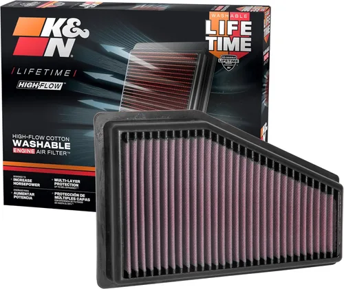 K&N Filtro de aire de motor de alto flujo original de por vida: Aumenta la potencia: Premium, lavable: Compatible con 2.4L/3.2L 2019-2023 JEEP:
