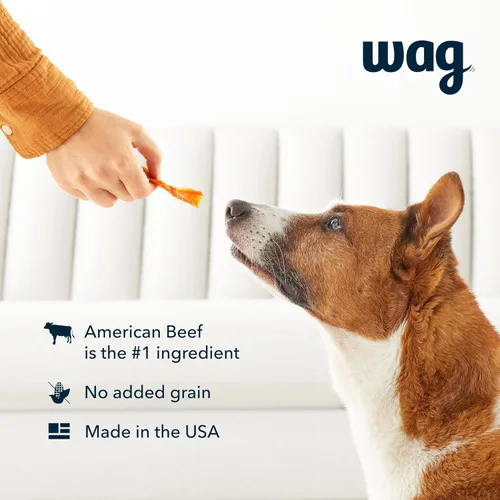 Vista 3 de Marca Yaxa – Wag Soft & Tender American Jerky Premios para Perros – Receta de Carne de Res, 6 Onzas (Paquete de 1)