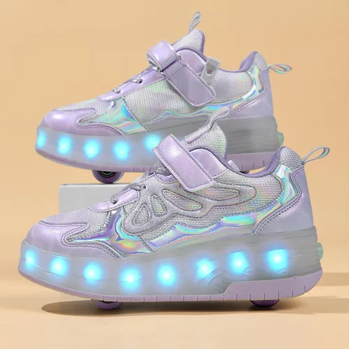 Vista 3 de Nsasy Zapatos de ruedas para niñas y niños con ruedas con luz LED, zapatos para niños