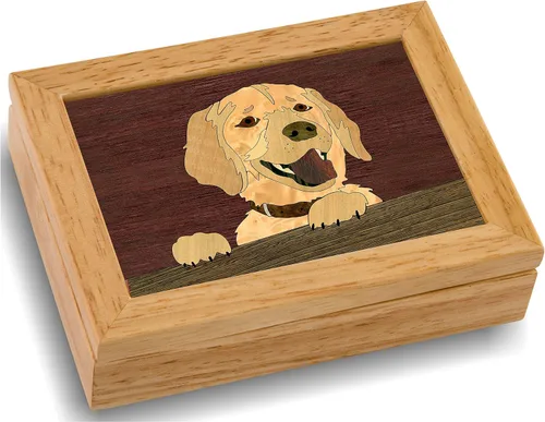 MarqArt Caja de madera para perros hecha a mano en Estados Unidos calidad inigualable única no hay dos iguales obra original de arte en madera 4146