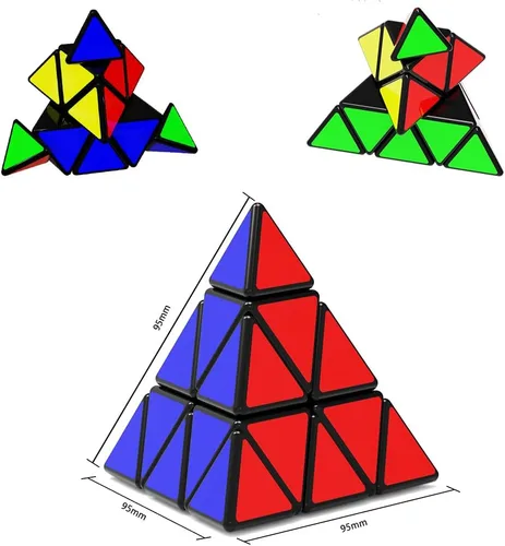 Vista 2 de TANCH YJ Pirámide Speed Cube 3X3 Triángulo Cubo Mágico Puzzle Juguete Negro