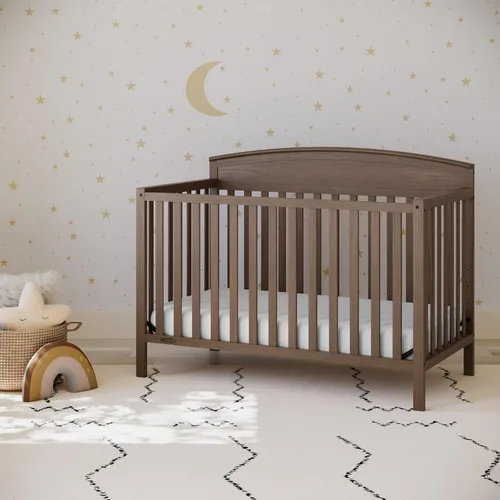 Vista 42 de Graco Benton 5 en 1 Cuna Convertible (Gris) – Certificado GREENGUARD Gold, se convierte de cuna para bebé a cama infantil, diván y cama