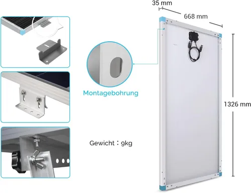 Vista 22 de Renogy Panel Solar de 100 Vatios 12 Voltios, Cargador de Alta Eficiencia de Módulo PV Monocristalino para RV, Marina, Techo, Granja, Batería y Otras