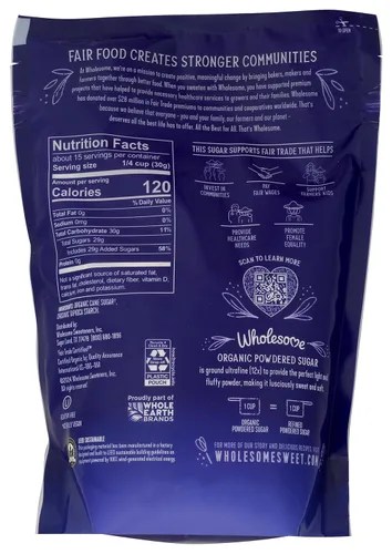 Vista 2 de Wholesome Sweeteners, Azúcar en Polvo, Orgánico de Comercio Justo, 1 lb
