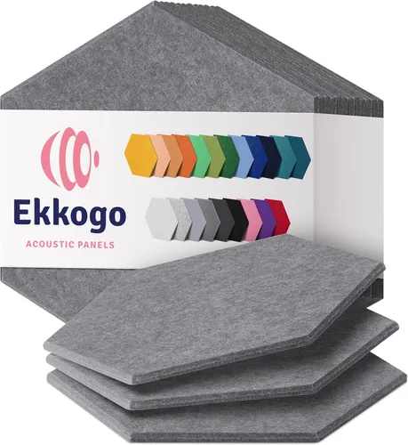 Vista 19 de Paquete de 12 paneles acústicos con aislamiento de sonido para paredes 12 x 12 x 0.4 pulgadas Paneles decorativos para amortiguación de sonido