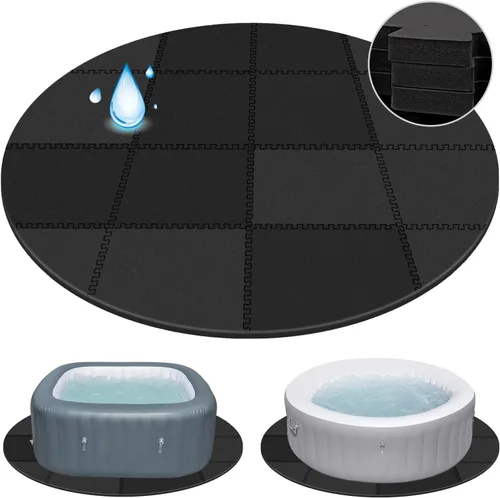 Vista 8 de Alfombrilla extra gruesa de 1/2 pulgada para bañera de hidromasaje de 85 pulgadas para accesorios inflables de bañera de hidromasaje, base acolchada