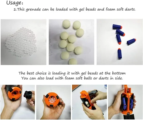 Vista 5 de Ruibytree CS Juguete táctico de plástico, juguete táctico de plástico con 60 unidades de bolas de recambio de munición, naranja