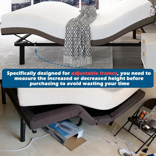 Vista 2 de Patas de repuesto de metal de 4 pulgadas para base de cama ajustable, resistentes de altura extra, compatibles con el 89% de los marcos como roscas