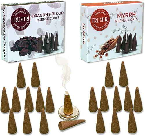 Vista 31 de TRUMIRI Conos de Incienso - Paquete Combo de 20 Conos de Incienso - 10 Cedro + 10 Pino - Conos de Incienso - Conos de Incienso Perfumados - Aromas