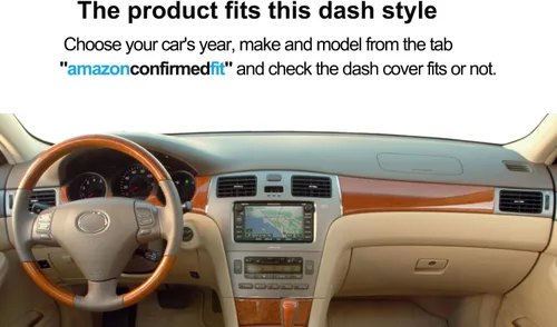 Vista 2 de Funda para salpicadero Fcovergurus de ajuste personalizado para Lexus ES300 ES330, protector de alfombrilla para salpicadero F116 (Beige)