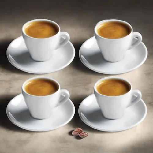 Vista 2 de Cusinox - Juego de tazas de café expreso de porcelana blanca para café expreso, 2 onzas