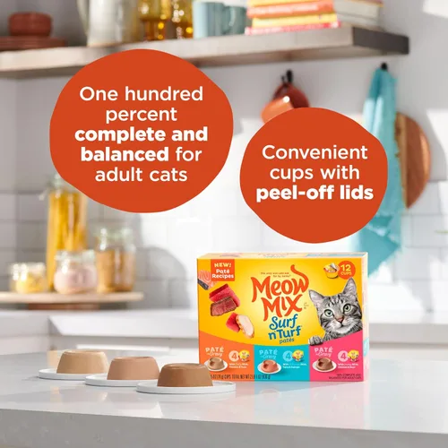 Vista 31 de Meow Mix Paté in Gravy Wet Cat Food with Real Chicken & Beef, 2.75 Ounce (Pack of 12)