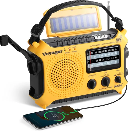 Vista 11 de Radio de alerta meteorológica Kaito KA500 de emergencia AM/FM/SW con 5 funciones Negro