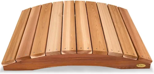 Vista 7 de All Things Cedar Puente de madera, pasarela de jardín al aire libre para estanques de patio trasero, 3 pies, natural