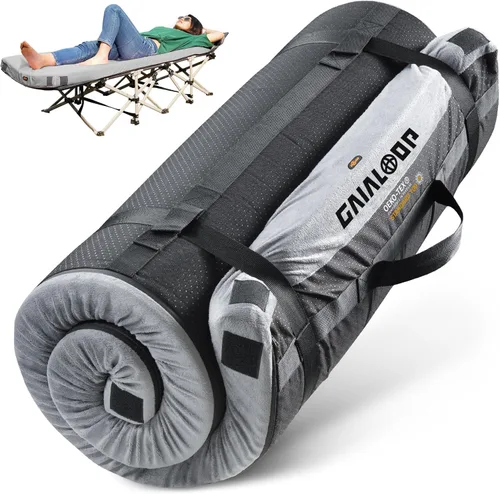 Vista 9 de GAIALOOP 4 INCH Extra Thick Memory Foam Camping Mattress, 30D Foam Camp Pad for Car Tent Cot, Roll Up Mattress for Guests Sleepovers RV Truck Camper