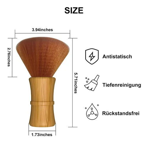 Vista 2 de Cepillo de limpieza de discos de vinilo, cerdas antiestáticas, mango de madera suave, para eliminación de polvo de tocadiscos LP, aguja