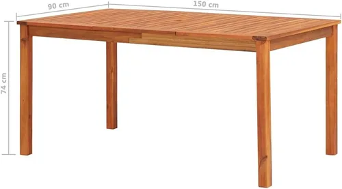 Vista 8 de 7-Piece Patio Dining Set with Cream Cushions Solid Acacia Wood Outdoor Furniture Set for Backyard Balcony Porch