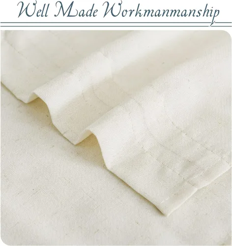 Vista 5 de PONY DANCE Cortinas de oscurecimiento de habitación para ventana de puerta de puerta natural, mezcla de lino natural, cortinas de privacidad