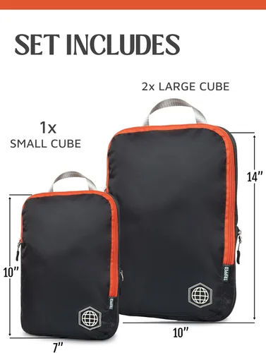 Vista 4 de Compression Packing Cubes Set for Travel - Lightweight, Durable Clothes Organizer for Carry-On Luggage and Suitcases by TRIPPED Travel Gear