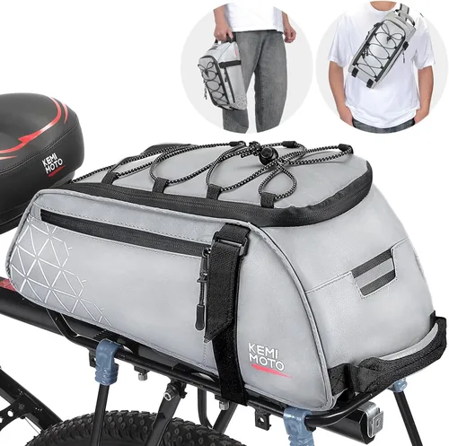 Vista 10 de KEMIMOTO Bolsa trasera para bicicleta – 8L PVC resistente al agua bolsas para bicicleta trasera de bicicleta, alforja para maletero de bicicleta