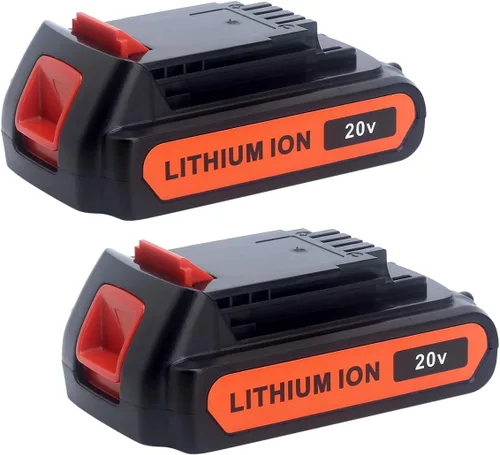 Vista 2 de Biswaye PCC692L - Cargador rápido compatible con batería de litio Black & Decker de 20 V Max, paquete de 2 baterías de litio de 4.0Ah 20V LBXR20