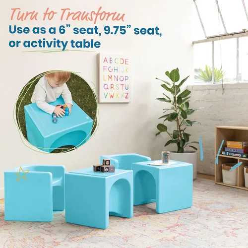 Vista 132 de ECR4Kids Tri-Me 3 en 1 silla cubo, muebles para niños, gris claro