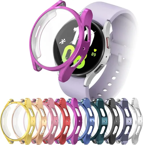 Vista 15 de RICHONE [Pack de 10 unidades] Compatible con Samsung Galaxy Watch FE 4/5 de 40 mm, funda protectora de pantalla de TPU suave con marco