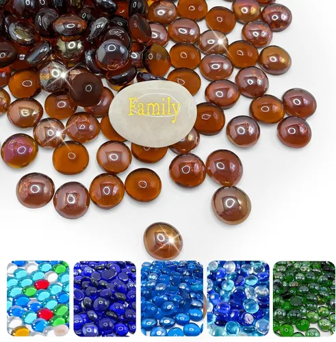 Vista 11 de SIDONG Cuentas de vidrio planas de 5 libras para jarrones, canicas de vidrio de 1/2 pulgada, gemas de vidrio para rellenos de jarrones, acuarios
