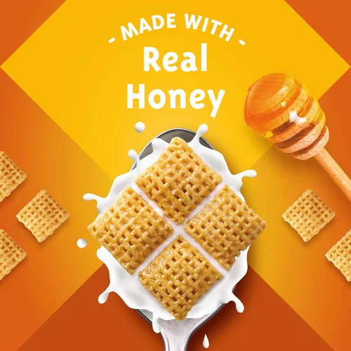 Vista 3 de Honey Nut Chex Cereal para el desayuno, sin gluten, hecho con grano entero, 12.5 onzas