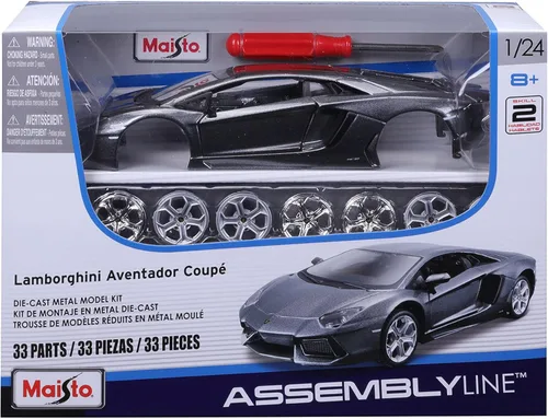 Vista 4 de Maisto 1:24 Scale Assembly Line Lamborghini Aventador LP 700-4 Diecast Model Kit (Colors May Vary)