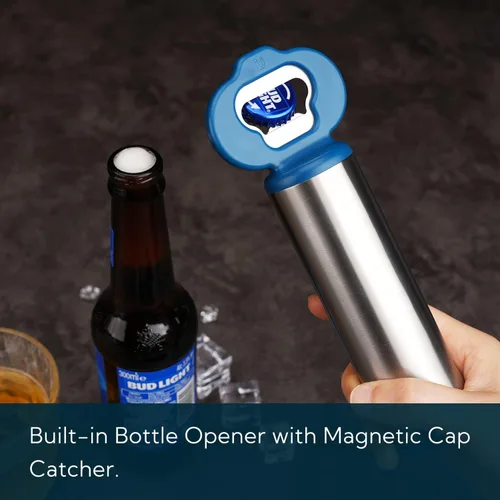 Vista 4 de KITCHENDAO Sacacorchos 3 en 1 para abrebotellas de vino con cortador de papel de aluminio, abridor de botellas de cerveza con receptor magnético
