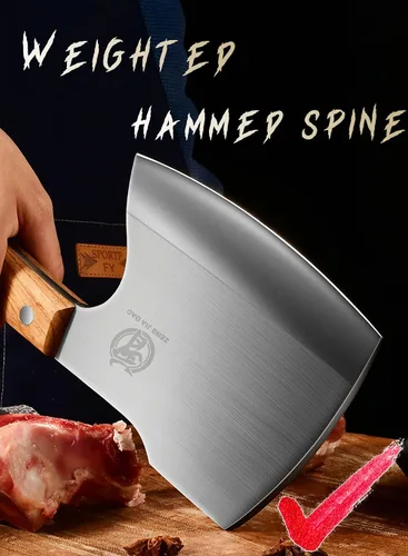 Vista 4 de ZENG JIA DAO Cuchillo de carnicero para carne, cuchillo de carnicero resistente, cuchillo de corte de huesos de 6 pulgadas, cuchillo de corte