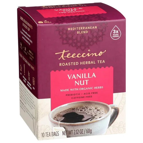 Vista 24 de Teeccino Té de hierbas – Amaretto de almendras – Té de hierbas rico y tostado sin cafeína y prebiótico para energía natural, 10 bolsas de té