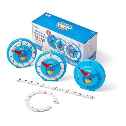 Vista 10 de hand2mind - Reloj numérico avanzado para aprender a decir la hora, reloj analógico para el aprendizaje de los niños, línea numérica para niños