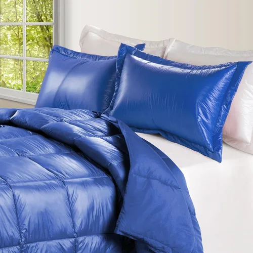 Vista 9 de PUFF - Edredón resistente al agua para interiores y exteriores con funda de nailon extra fuerte, tamaño King, pavo real
