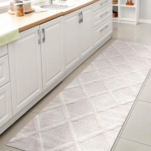 Vista 19 de JONATHAN Y IBZ101A-28 Salines Diamond Trellis - Alfombra de pasillo para interiores y exteriores, estilo bohemio, geométrico, fácil limpieza