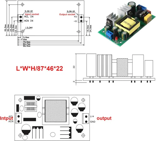 Vista 6 de Módulo de fuente de alimentación de precisión de CA a CC 12V 2A, CA 110V 100V-264V a 12V 2A 2000mA módulo reductor aislado (1PCS)