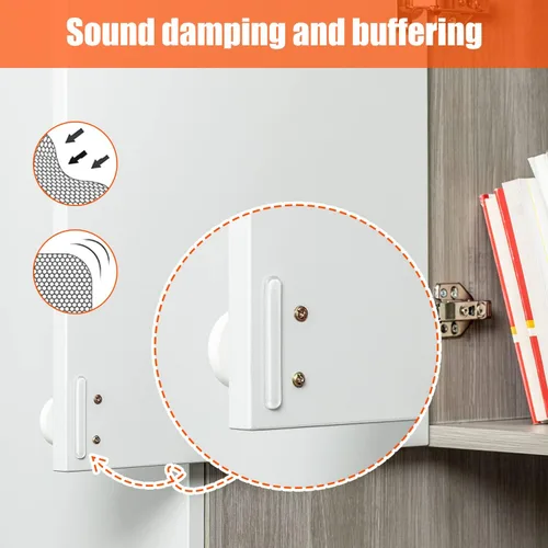 Vista 2 de Parachoques para puerta de gabinete, 40 unidades de parachoques de goma autoadhesivos, rayas de vidrio, almohadillas antideslizantes para gabinete