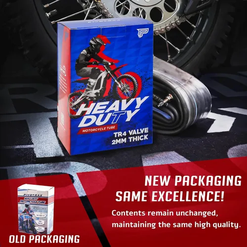 Vista 4 de Tubo interior resistente de 2.25/2.50-16 (70/90-16) – Caucho butílico de 0.079 pulgadas, válvula recta TR4 – Compatible con mini motos de cross, Pit