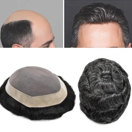 Mens Toupee Hair Piece For Men Hair Replacement System For Men Fine Mono Mens Hair Piece Human Hair Piece Toupee For Men Hairpieces Protesis Capilar