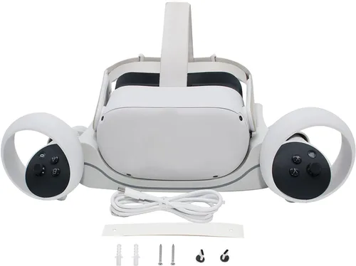 Base de carga para Oculus Quest 2, estación de carga VR montaje en pared Oculus Quest 2 asas, estación de carga para auriculares Oculus Quest 2 VR y