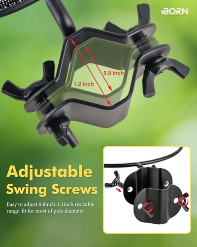 Vista 8 de iBorn Bandeja de malla y anillo para comederos de pájaros de 1 pulgada, accesorio al aire libre para comederos de pájaros para colibríes