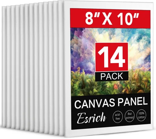 Vista 9 de ESRICH Tableros de lona para pintura, paquete de 48 lienzos para pintar 4x4 pulgadas, 100% algodón, pequeños lienzos imprimados sin ácidos, mini